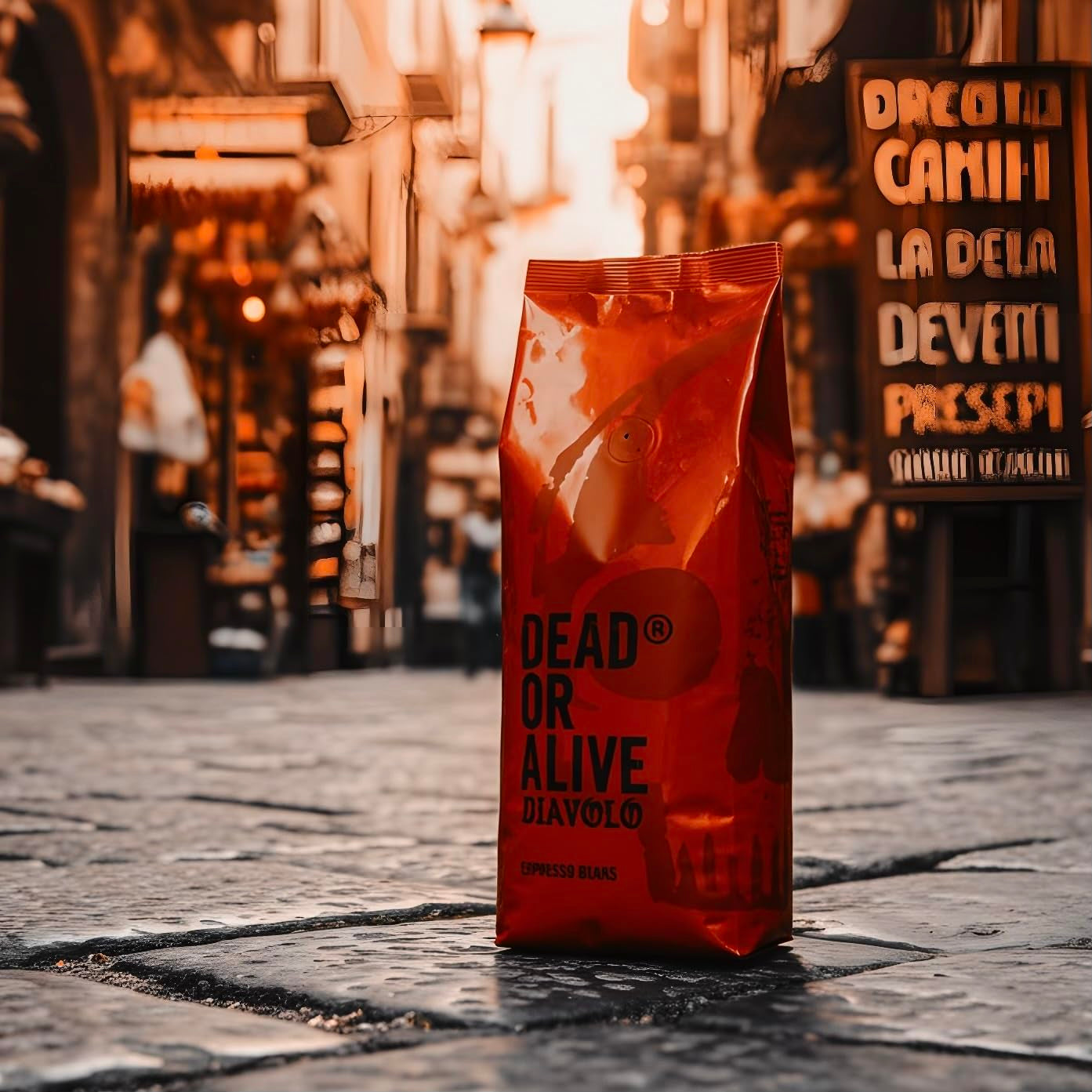 DEAD OR ALIVE DIAVOLO – Extra dunkler Espresso – 100 % Robusta – Extrem stark – Niedriger Säuregehalt – Stabile Creme – Ganze Bohnen 1 kg – Naples Roast