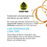 STARKER TOBAK Monsooned Malabar-Kaffee, ganze Bohne, handgeröstet – mittlere Röstung, Indien, 100 % Arabica, geeignet für Filterkaffee, French Press, Kaffeevollautomaten, schonend für den Magen – extra niedriger Säuregehalt