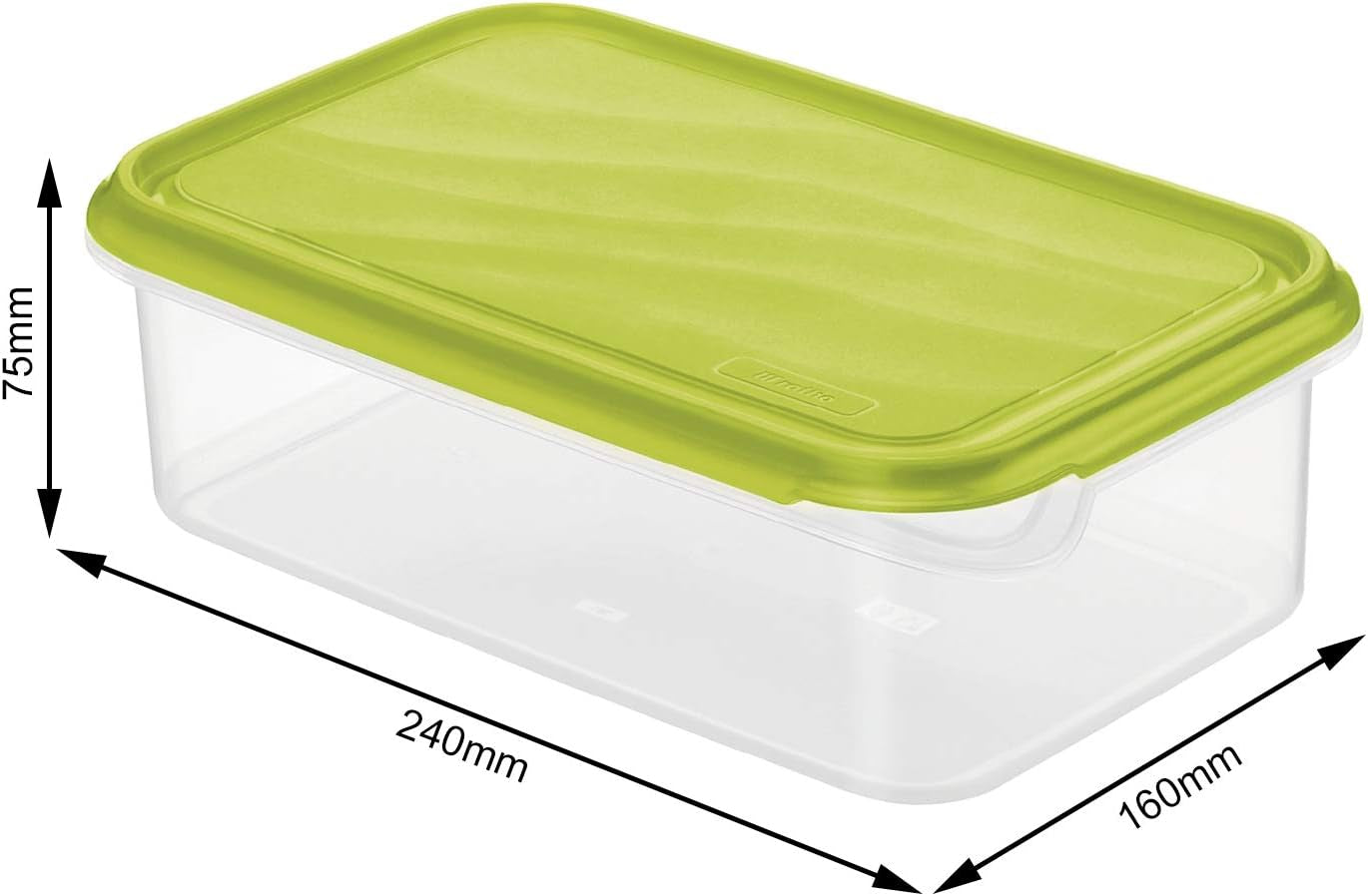 Rotho Rondo Frischhaltedose 1,5l mit Deckel, BPA-freier Kunststoff (PP), transparent/grün, 1,5l (24,0 x 16,0 x 7,5 cm) Frischhaltedosen Naty Shop