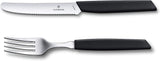 VICTORINOX Modernes Schweizer Besteckset für 6 Personen 12-teilig Kitchen Naty Shop Schwarz