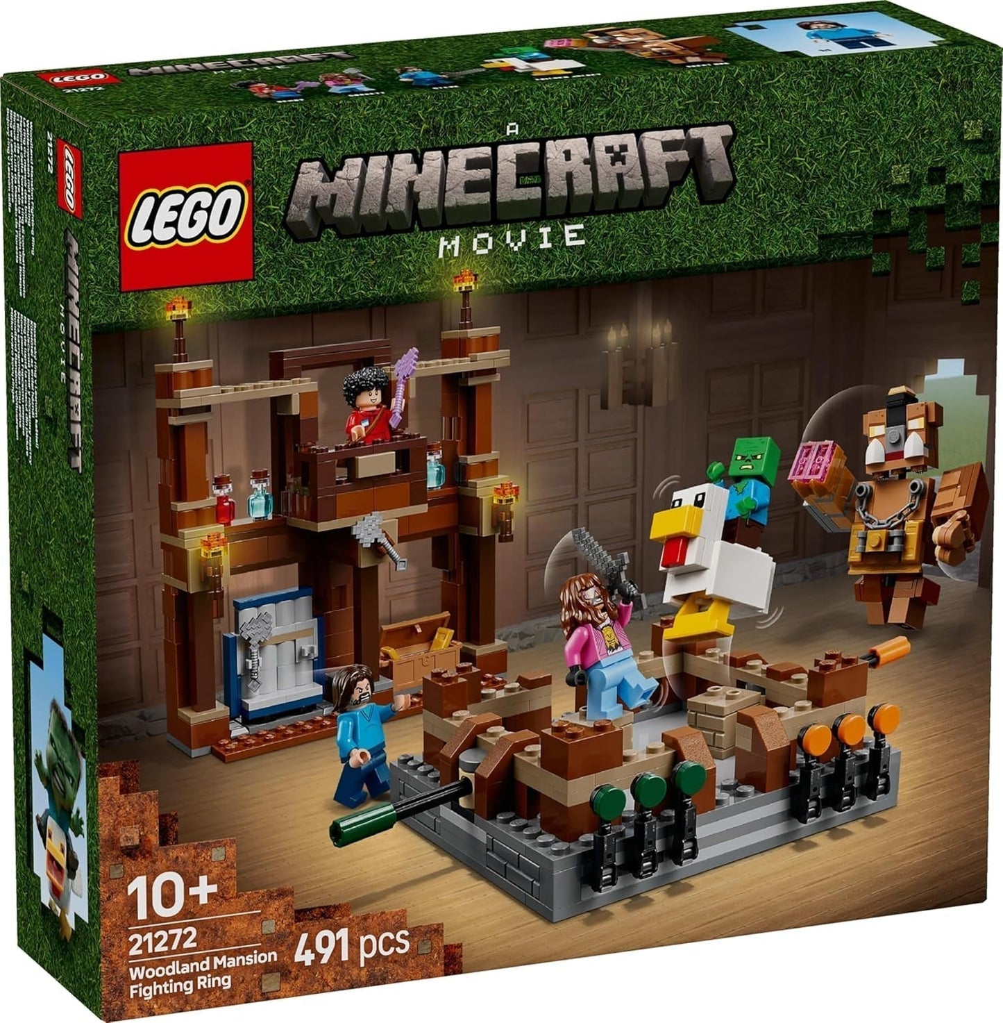 LEGO Minecraft Forest Manor mit Boxring – Gamer-Set mit Zombies und Oberborst – Interaktives Bauspielzeug mit Ausrüstung und Schienen – Geschenk für Jungen und Mädchen ab 10 Jahren – 21272 Bausets Besuchen Sie den LEGO-Store