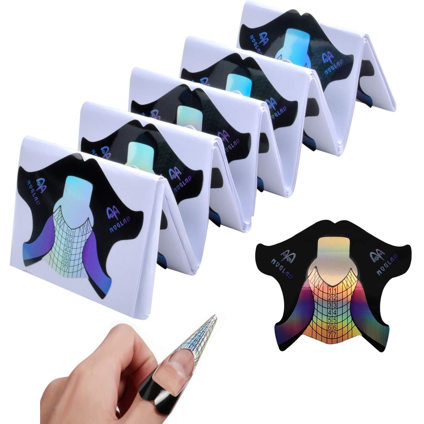 100 Stück Gel-Nagelschablonen, Zubehör für künstliche Nägel, selbstklebende Nagelschablonen für Nagelkunst, Gelnägel, künstliche Nagelverlängerungen
