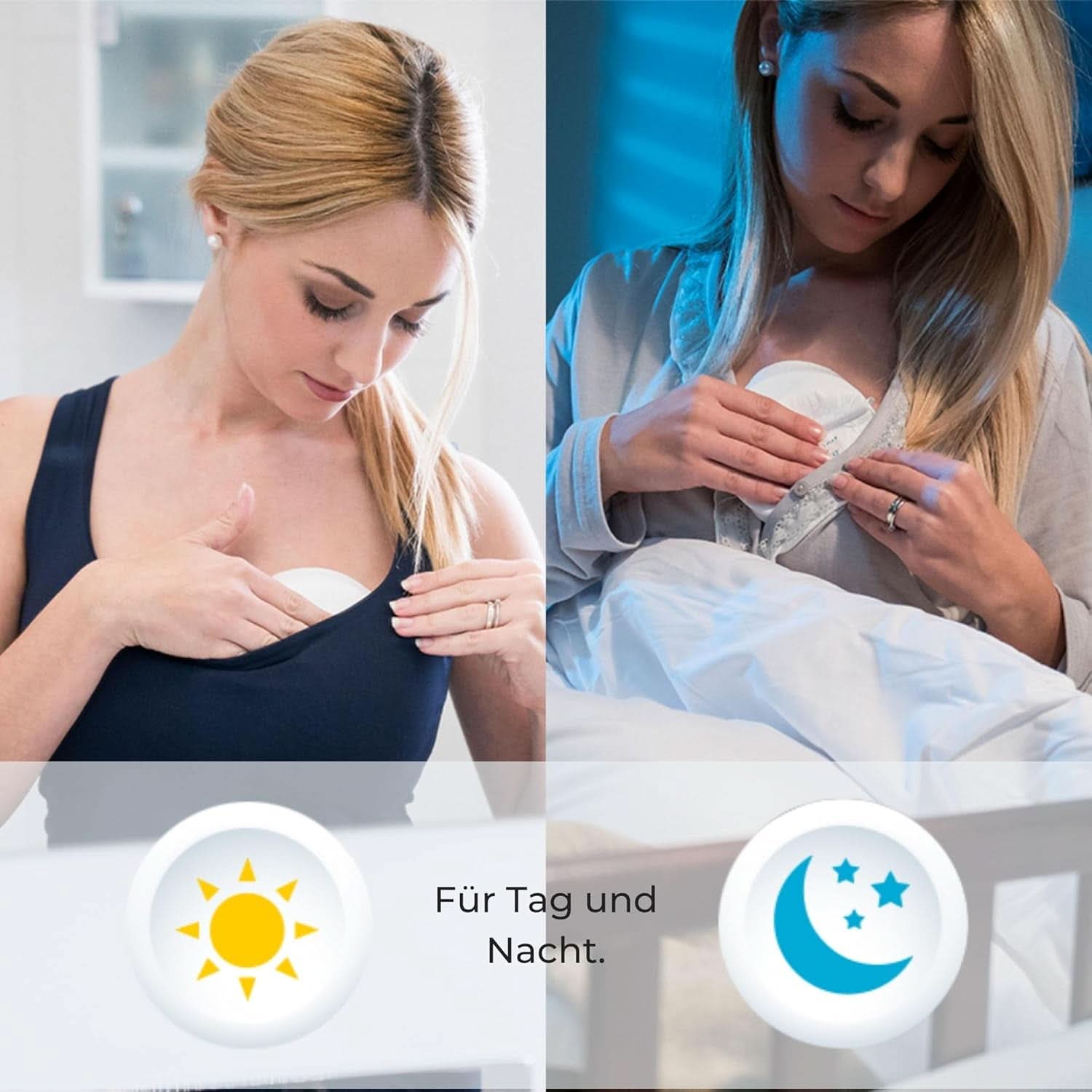 Nuvita 1202 – Saugstoffe für das Stillen am Tag und in der Nacht, Zubehör für Lebensmittel und Stillen, Bebe Naty Shop
