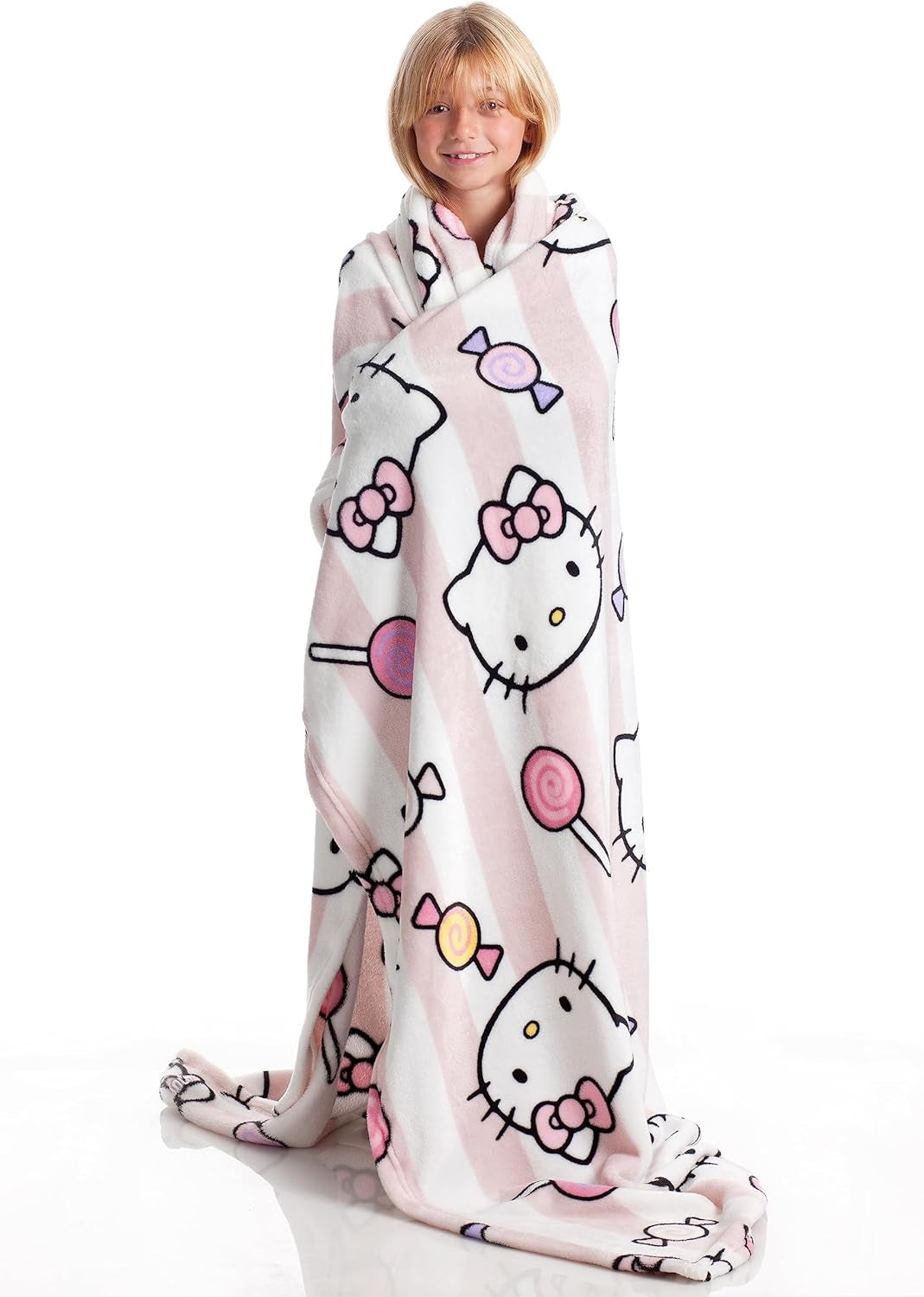 Hello Kitty Tagesdecke, rosa, weiche Decke 130 x 170 cm, Tagesdecke aus Mikrofaser oder Sofa-Tagesdecke. Qualität mit Ökotex-Zertifikat, Sanrio Beds and Blankets Besuchen Sie den Kanguru-Store