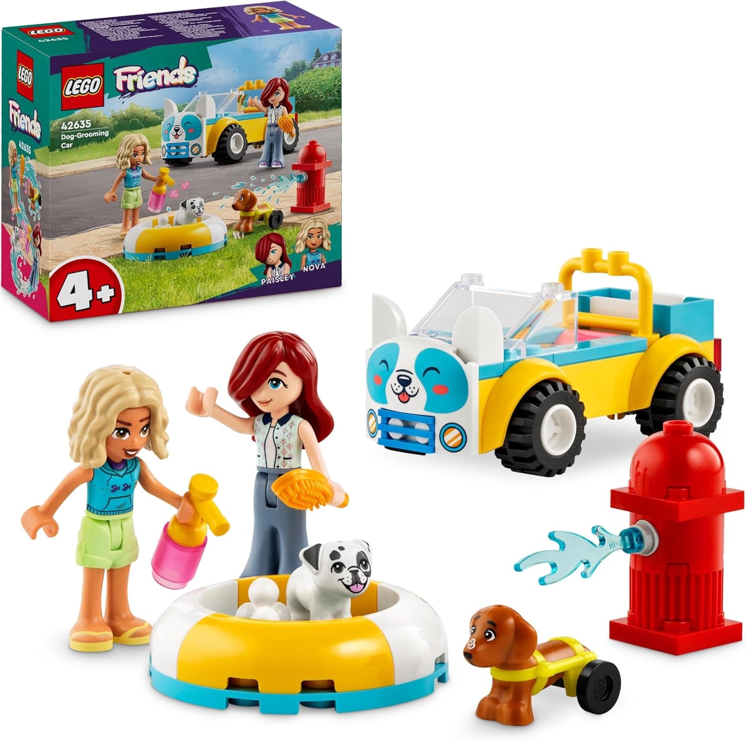 LEGO Friends Mobiler Hundepflegesalon, Rollenspielset mit Tierfahrzeugen, 2 Figuren und 2 Hunde, Kinderspielzeug für Mädchen und Jungen ab 4 Jahren, Hundepflegeset 42635, Bausätze Besuchen Sie den LEGO-Store Standardtitel