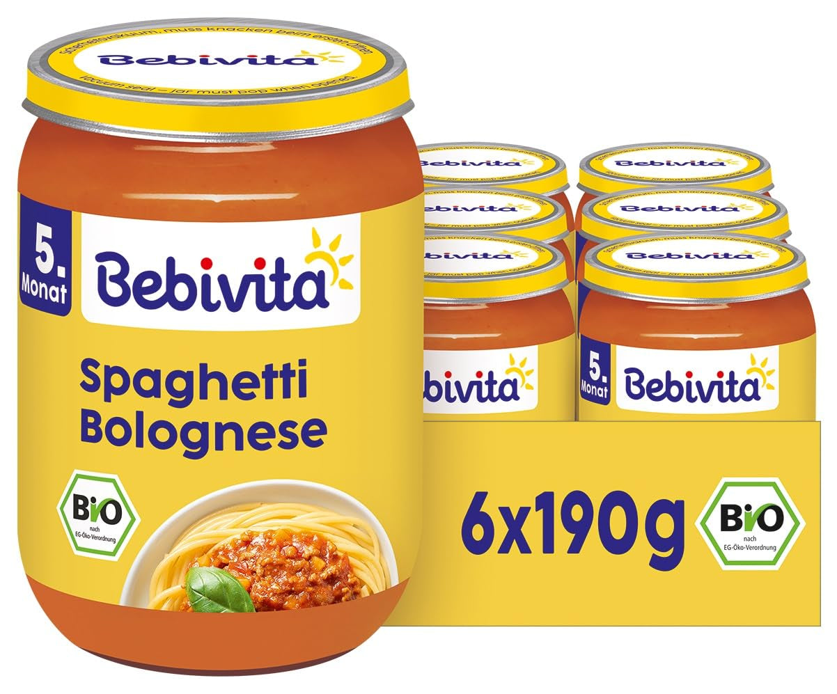 Mahlzeiten ab 5 Monaten: Spaghetti Bolognese, 190g, 6er Pack (6x190g)