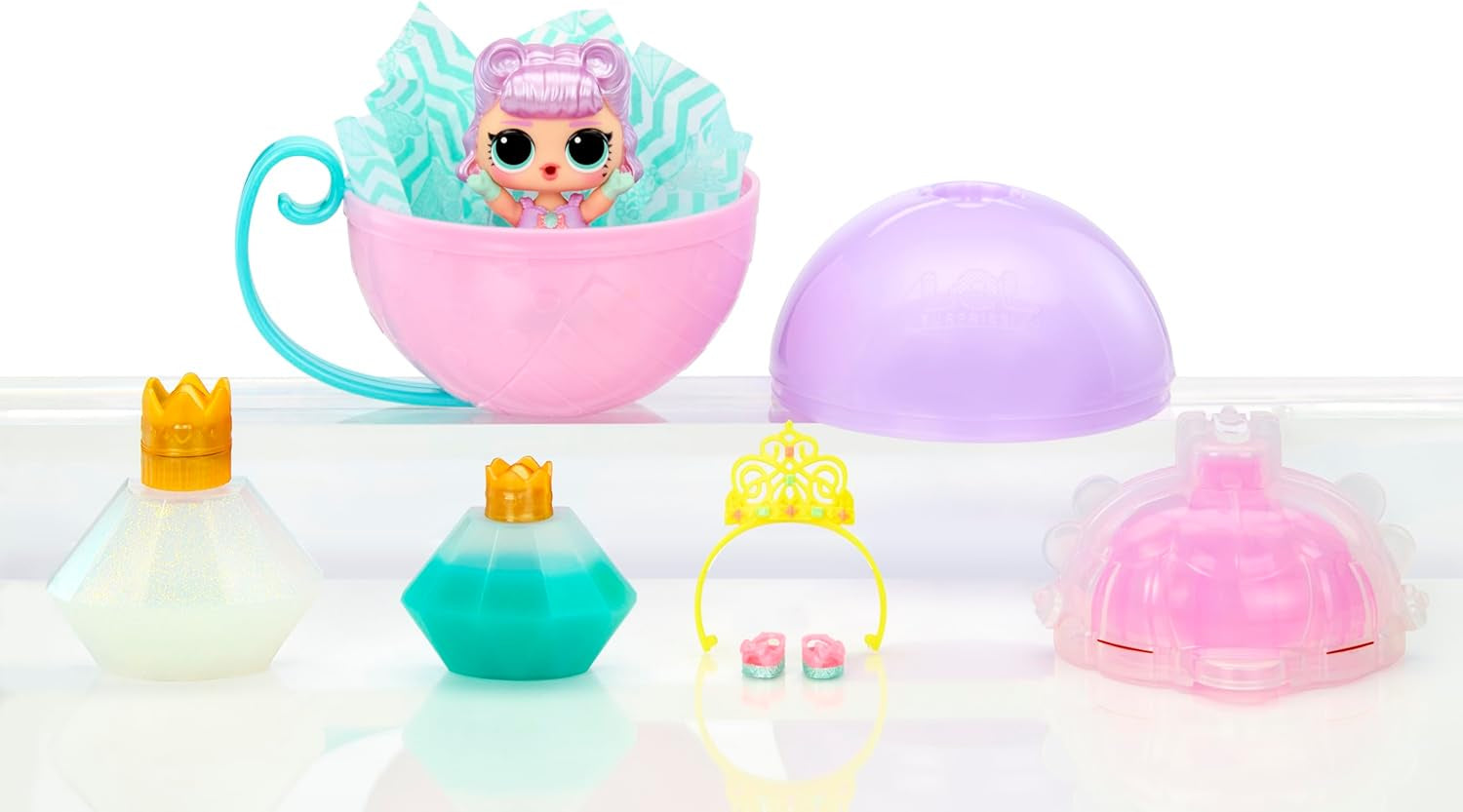 LOL Überraschung! Princess Tots – Enthält 1 Puppe, eine gepanzerte Verpackung, 2 Farben zum Gestalten eines Prinzessinnenkleides und 8 Puppen zum Sammeln