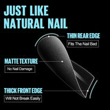TOMICCA Sargspitzen, ultrakurze Nagelspitzen – Nagelspitzen, weiche Gel-Spitzen, vollständige Abdeckung, vorgeformte matte künstliche Nagelspitzen, Gel-Nagelspitzen – 360 Stück, 15 Größen