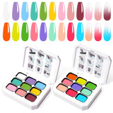 Farbverlaufs-Malgel, 12 Farben, Ombre-Gel-Nagellack mit 100 Nagelschwämmen und 4 Krallen, Metallgreifer für French-Maniküre, DIY-Nagelkunst, Set I