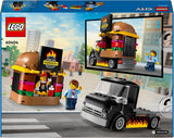 LEGO City Burger Truck Bauset mit Spielzeugauto für 5-Jährige, Imbisswagen-Minifigur und Zubehör, lustiges Geschenk für Jungen und Mädchen 60404 Bausets Besuchen Sie den LEGO-Store