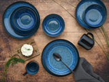 CreaTable, 20149, Nordic Fjord Blue Serie, 16-teiliges Geschirrset für 4 Personen, Kombiservice aus Porzellan, spülmaschinen- und mikrowellenfest, hochwertige Herstellung