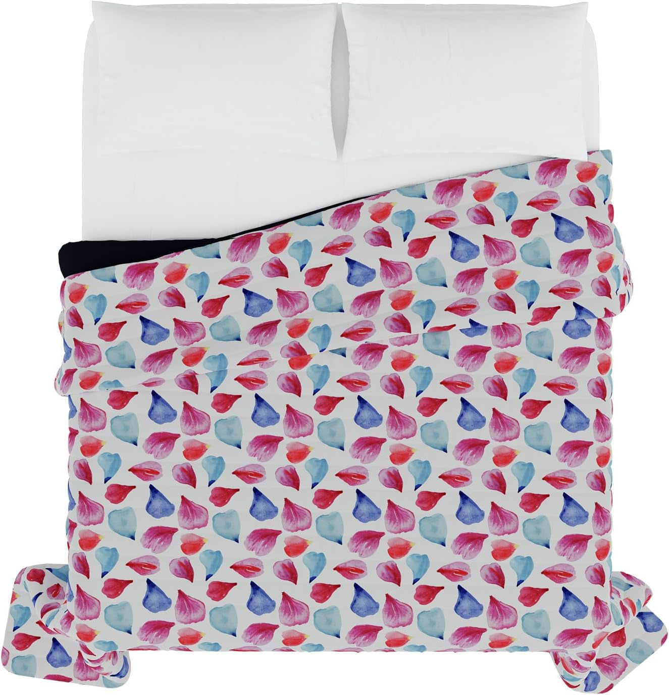 Fantasiebedruckte Sommerdecke, Polyesterfüllung, Blütenblätter, 260 x 270 cm. Bettdecken und Steppdecken Naty Shop