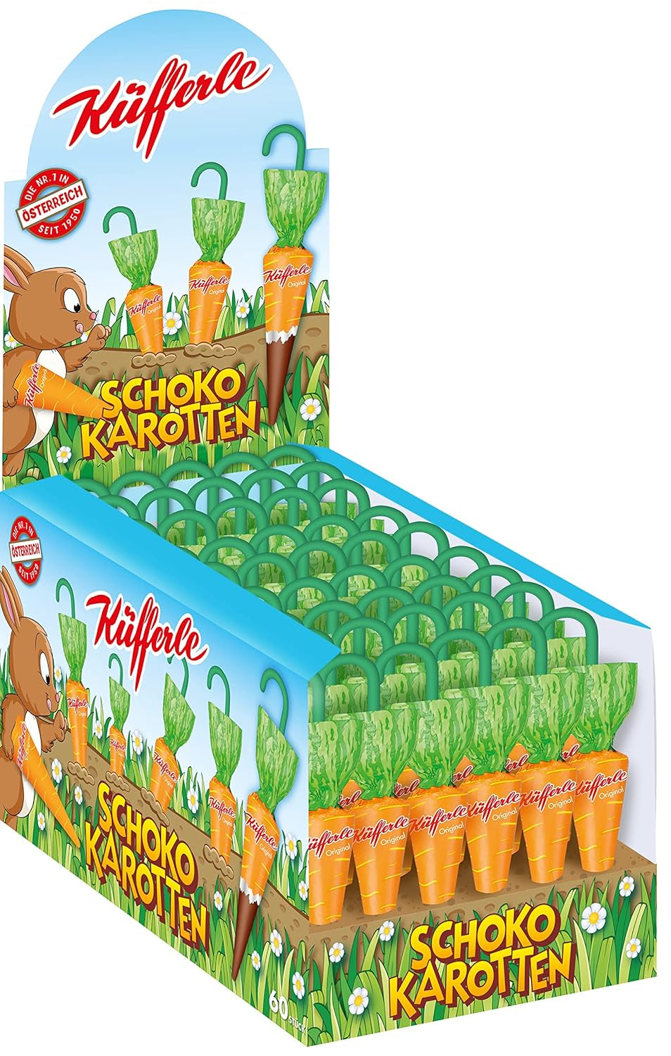 Küfferle, Karotten mit Originalschokolade 810 g 60 Stk., Vollmilchschokolade, 1 Stück