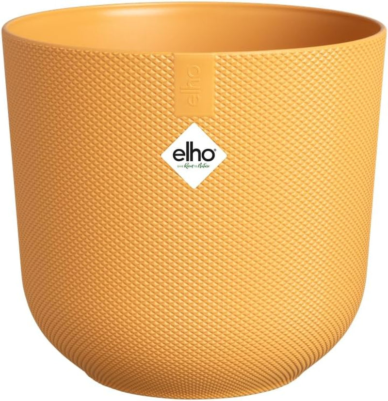 elho Jazz Round Mini 7 cm – Blumentöpfe für den Innenbereich – 100 % recycelter Kunststoff – Ø 7 x H 6,5 cm – Gelb/Bernstein