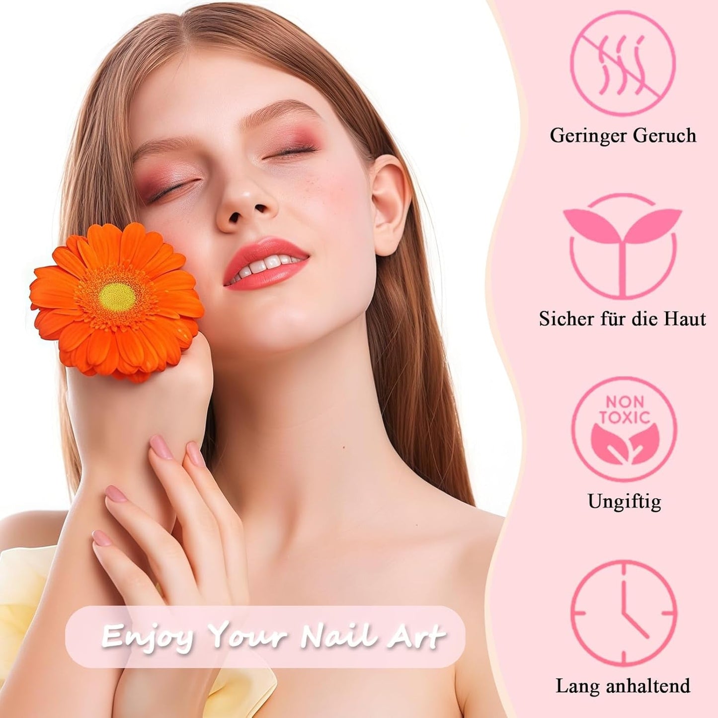 360-teiliges Kunstnägel-Set – Kurze Kunstnägel in Nude-Rosa-Weiß mit Farbverlauf – Quadratische Kunstnägel zum Aufkleben – Vollflächige, glänzende, selbstklebende Nägel für Frauen und Mädchen (quadratisch)