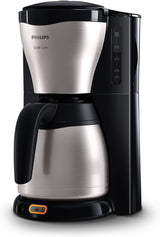 PHILIPS Café Gaia Filter-Espressomaschine – Edelstahl-Thermoskaraffe, Anti-Tropf-System, intensives Aroma, automatische Abschaltung, 1300 ml, Schwarz (HD7546/20)
