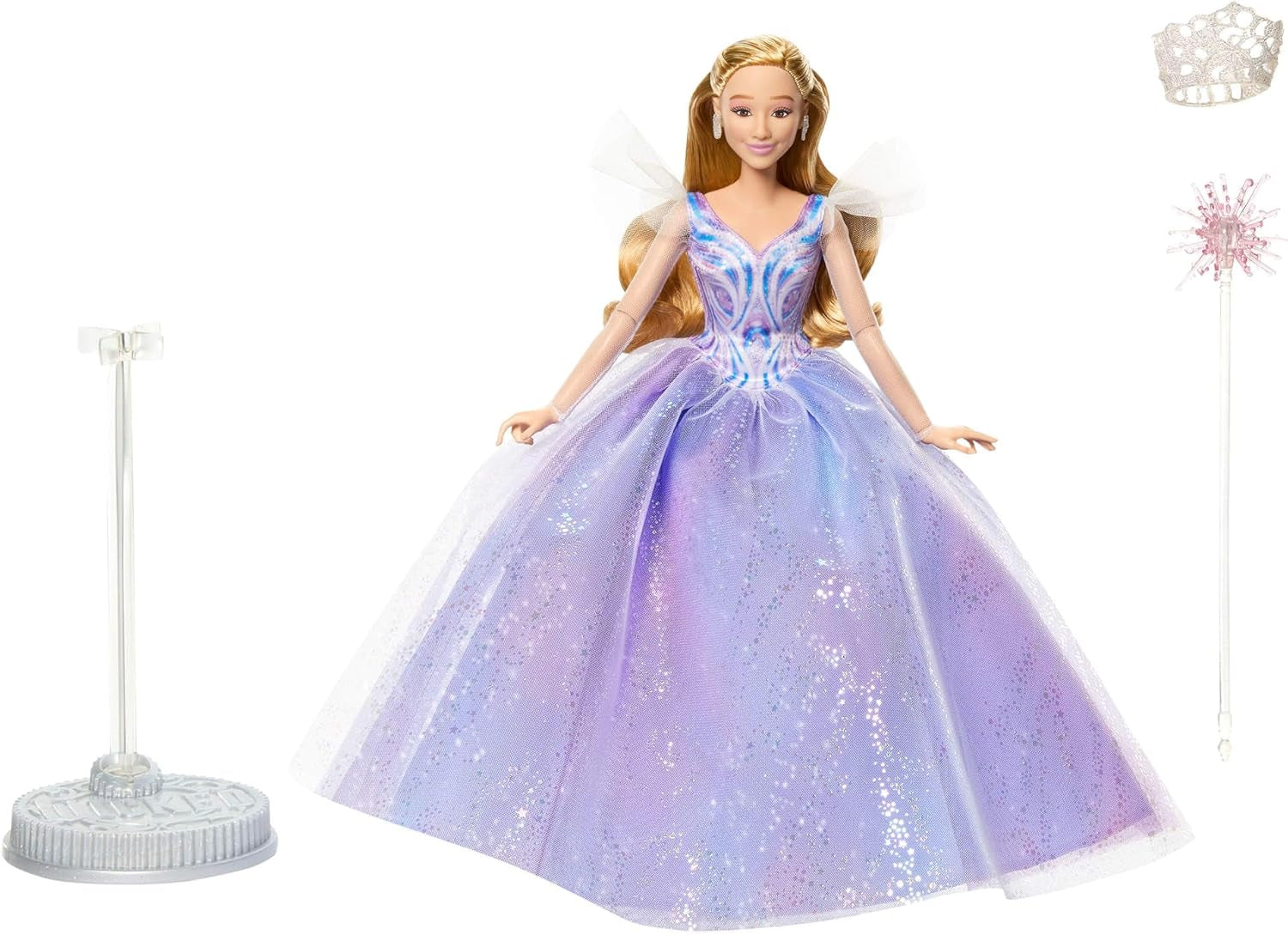 Mattel Wicked: Teil 2 von Universal Pictures Glinda Deluxe-Puppe mit abnehmbarem Outfit und 3 Accessoires, inspiriert vom Film, JFM13, [Mehrfarbig]