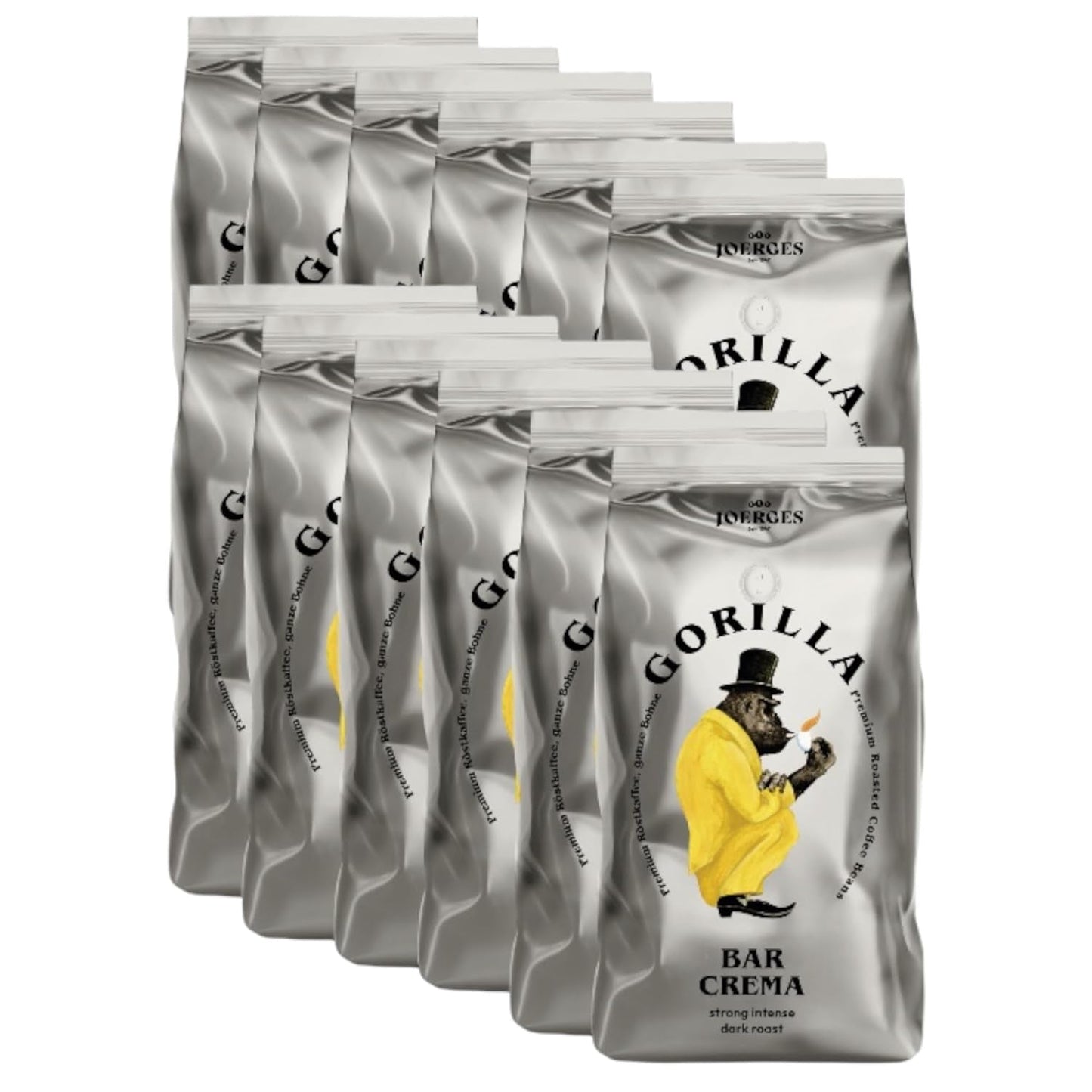 Gorilla Espresso Bar Crema Kaffeebohnen – 12 Packungen à 1000 g