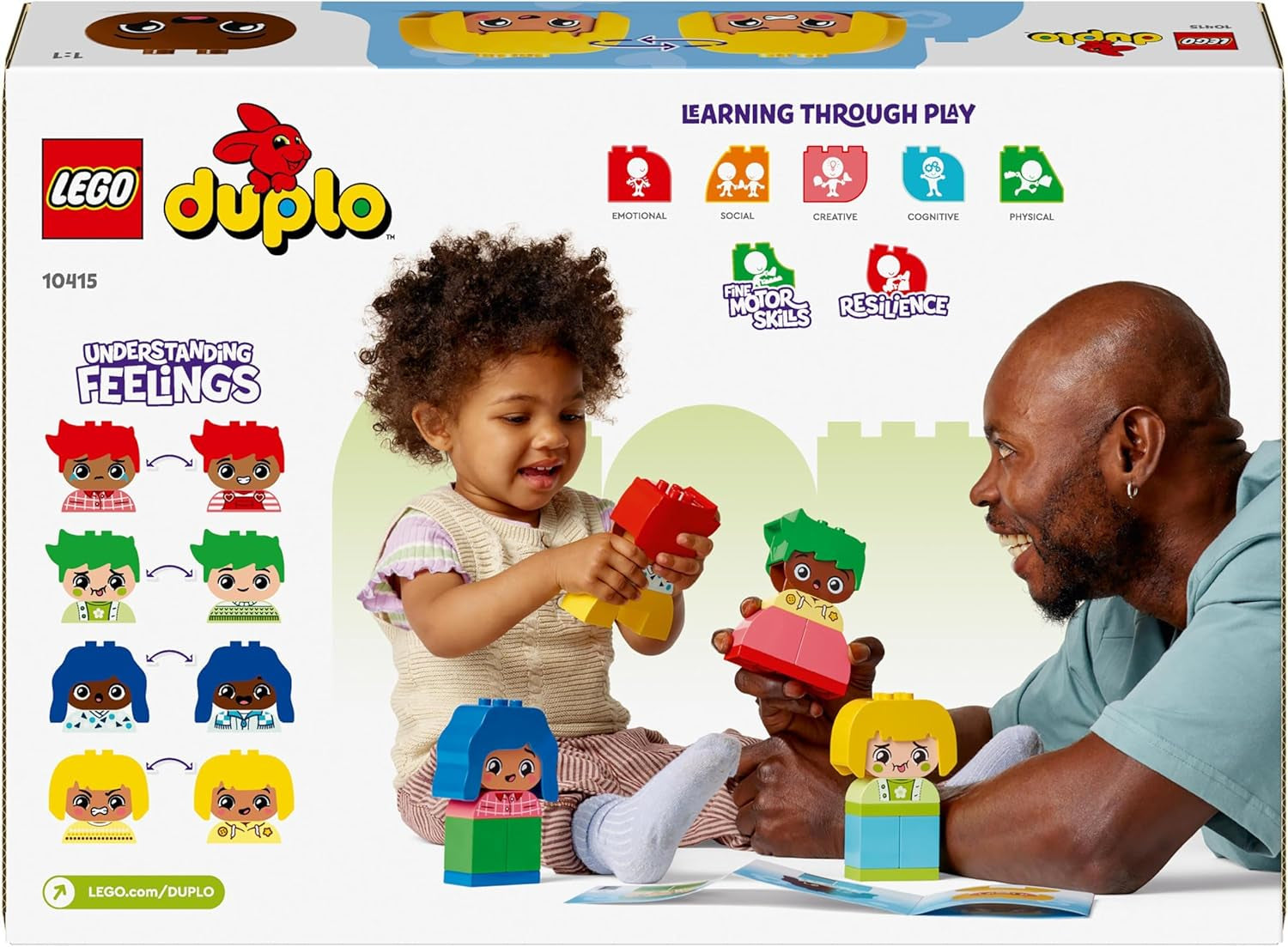 LEGO DUPLO Big Feelings, Bau-Stapelspiel mit 23 bunten Steinen und 4 Figuren, Motorikspielzeug zur Förderung der sozialen und emotionalen Entwicklung kleiner Kinder ab 18 Monaten 10415 Bausets Beuche den LEGO-Store