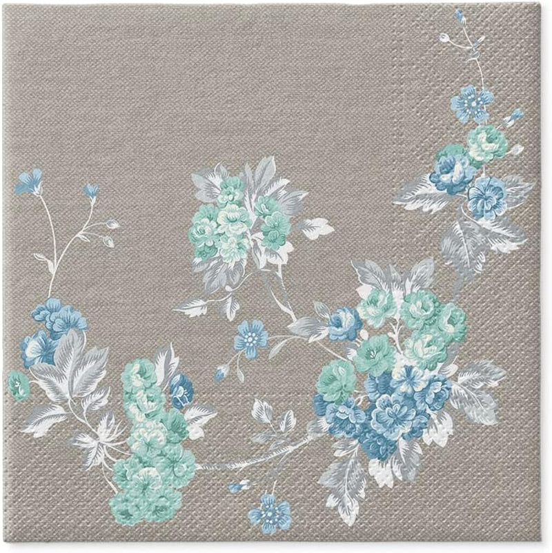 PAW – 3-lagige Servietten (33 x 33 cm) I 20 Stück I Perfekt für Geburtstage, Partys, Hochzeiten, Kommunionen und Feiertage I Bunte Papierservietten – elegante Blumen I Farbe: Friedlicher Garten