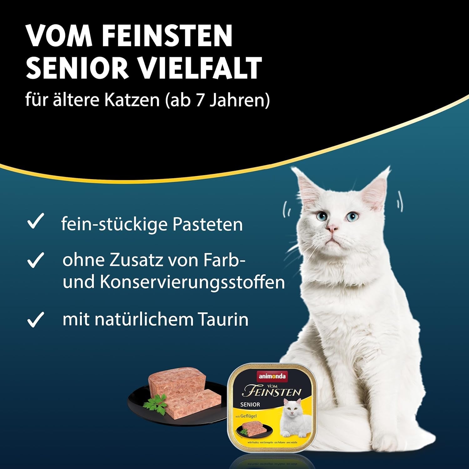 animonda vom Feinsten Senior, Nassfutter für ältere Katzen ab 7 Jahren, Sorte für ältere Katzen, 32 x 100 g