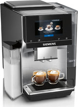 Siemens EQ700 Espressovollautomat, großer Farb-TFT-Bildschirm, 36 Heiß- und Kaltgetränke, Kaltbrühen, 2-Tassen-Funktion, App-Steuerung, automatisches Reinigungssystem, schwarzer Edelstahl, TQ717D03