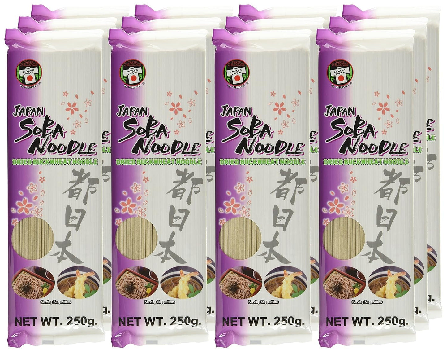 Miyako Buchweizennudeln, trocken (Soba), 12er Pack (12 x 250g)