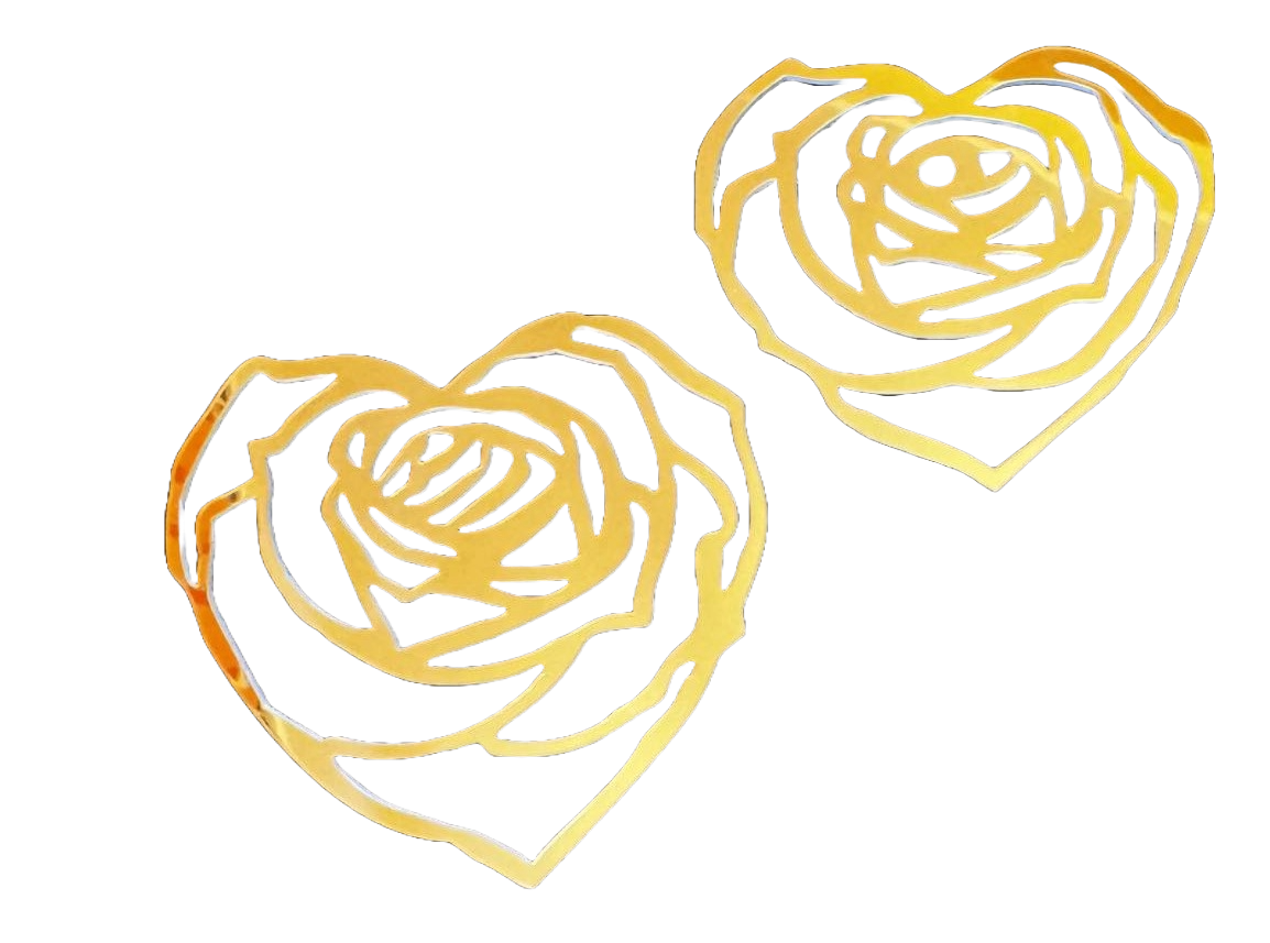 Set mit 2 nicht essbaren Dekorationen, Acryl, Rosenherzen Naty Shop