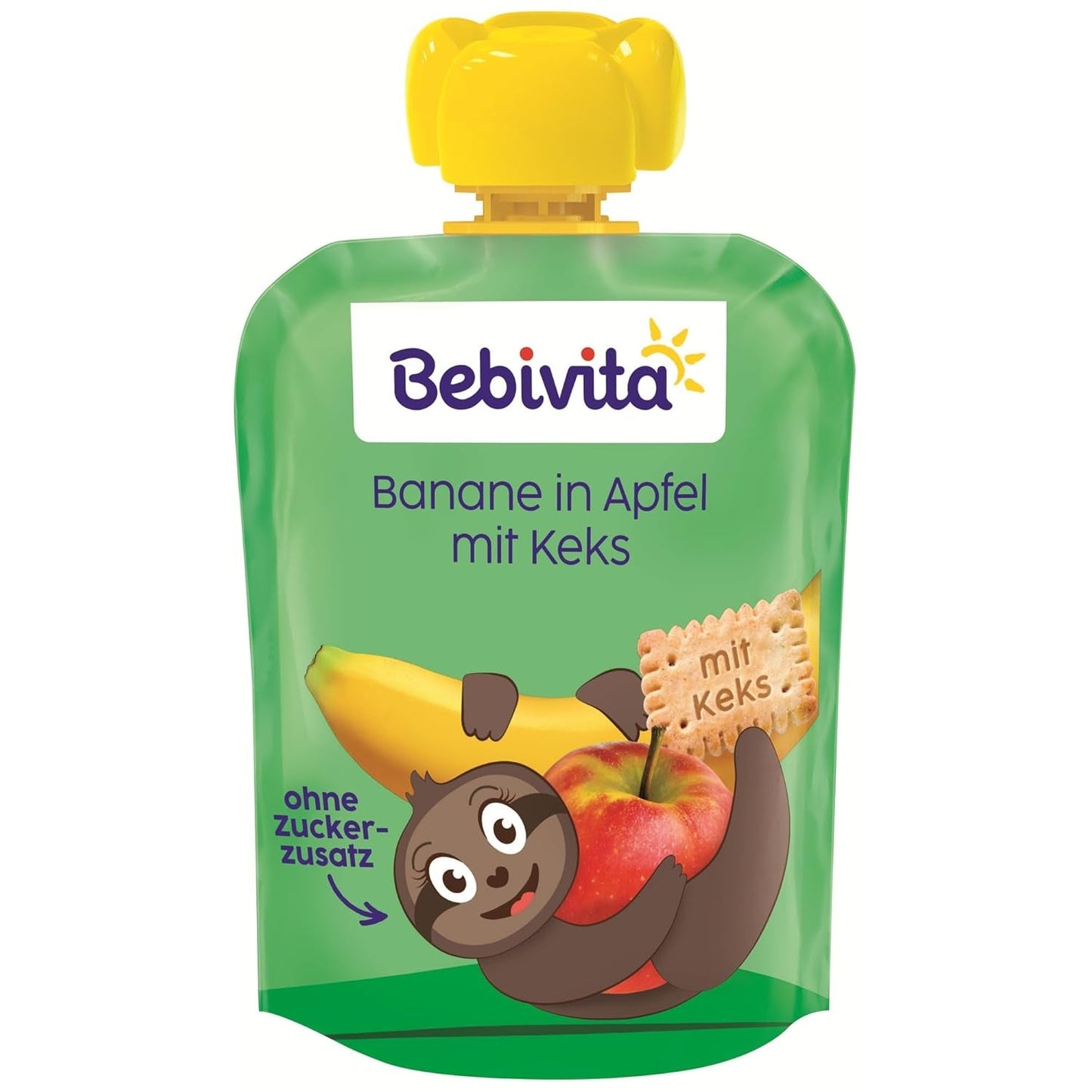 Banane in Apfel mit Keksen Wrap – 16 Stück (4 Packungen à 4 x 90 g), ohne Zuckerzusatz, hergestellt aus milden Früchten und bekömmlichen Körnern, ideal für Snacks zum Mitnehmen und für unterwegs