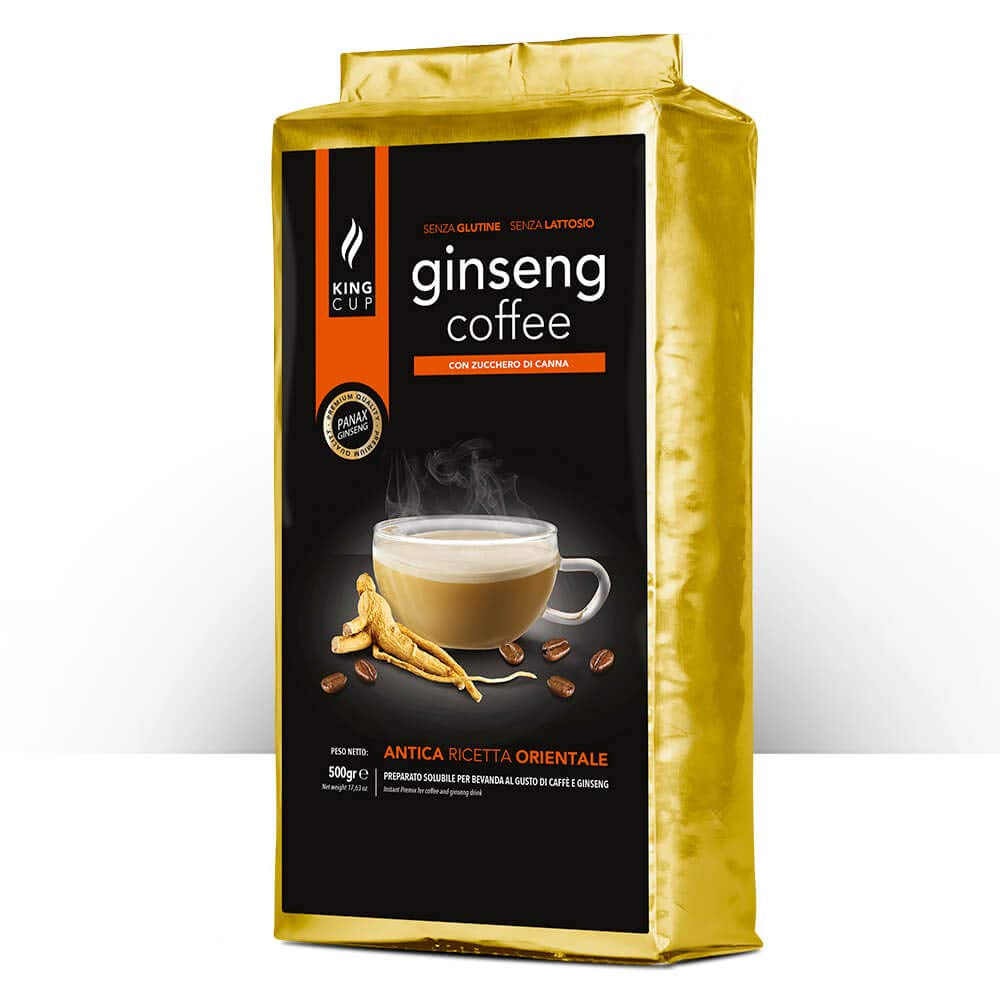 - 1 Verpackung mit 500 Gr Ginseng mit braunem Zucker-Löslichem Kaffeepulver zum Süßen, Ideal zum Hinzufügen zu heißem Wasser, Glutenfrei, Laktosefrei und Gentechnikfrei