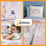 Aminata Kids Bettwäsche für Kinder, Regenbogen, Wendebettwäsche – Kinder Naty Shop