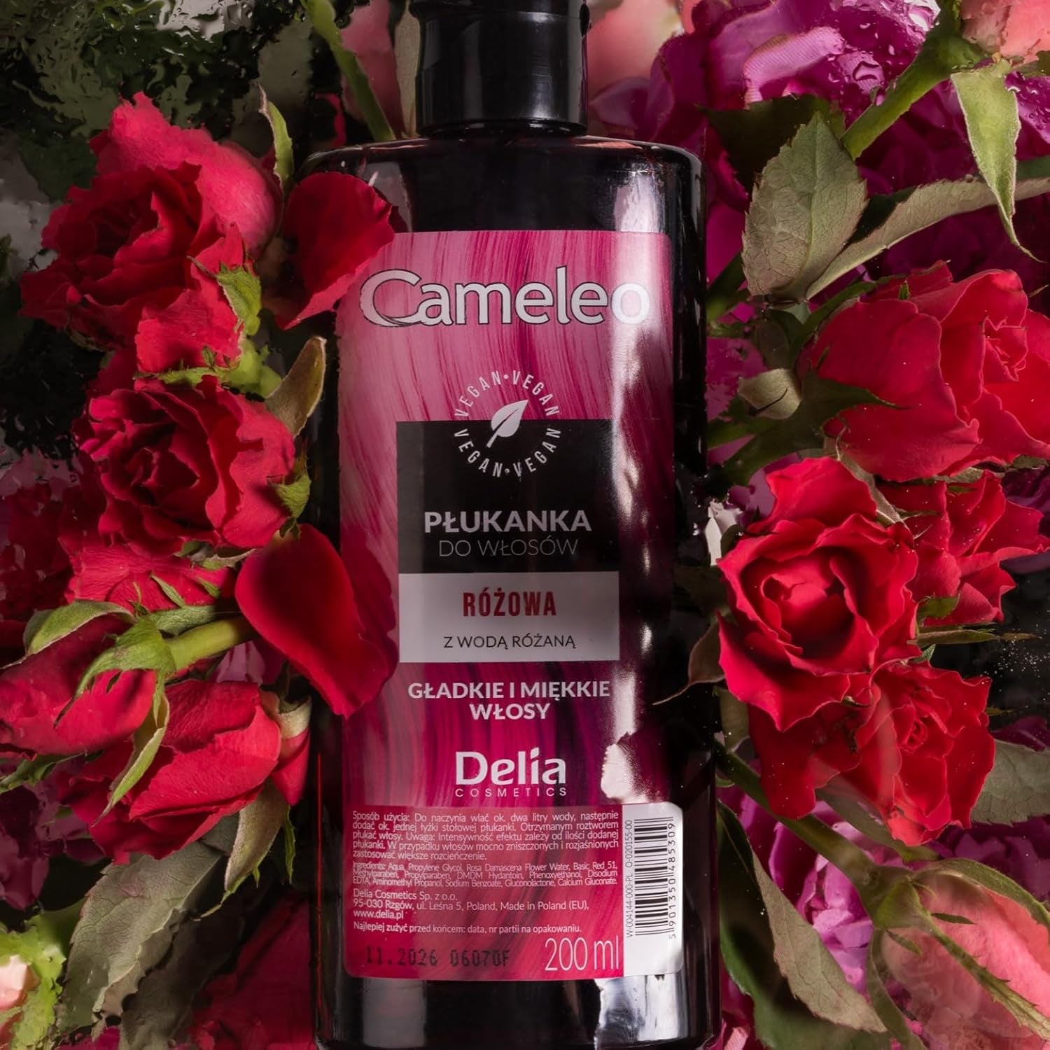 Cameleo – Rose Water Pink Hair Tonic, kein Gelbstich, semi-permanente Haarfarbe – für blondes und graues Haar – Farbe und Pflege – frei von Parabenen | 200 ml Naty Shop Haarfärbemittel