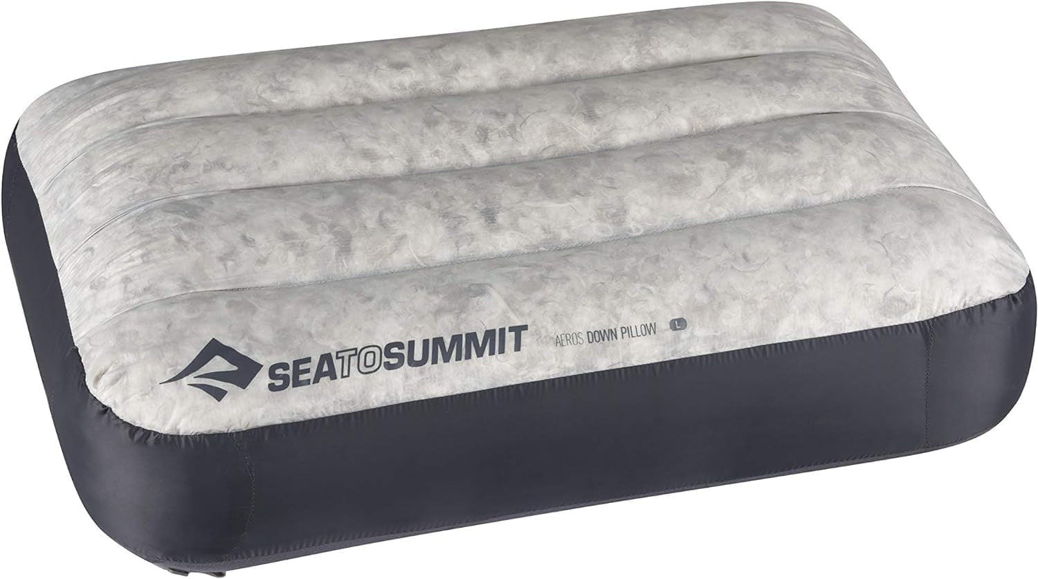 Sea to Summit – Eros Daunen-Reisekissen L – Ultraleicht und aufblasbar – 10D-Material – Premium-Daunenkissen – rutschfest – zum Wandern und Camping – 42 x 28 x 12 cm – Grau – 95 g Naty Shop Reisekissen groß grau