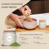 Shinto – „Gold“ Bio-Matcha-Tee – Grüntee-Pulver in Zeremonienqualität – JAS- und EU-BIO-zertifiziert – schattiert und handverlesen – Direktimport aus Uji, Japan – 30 g