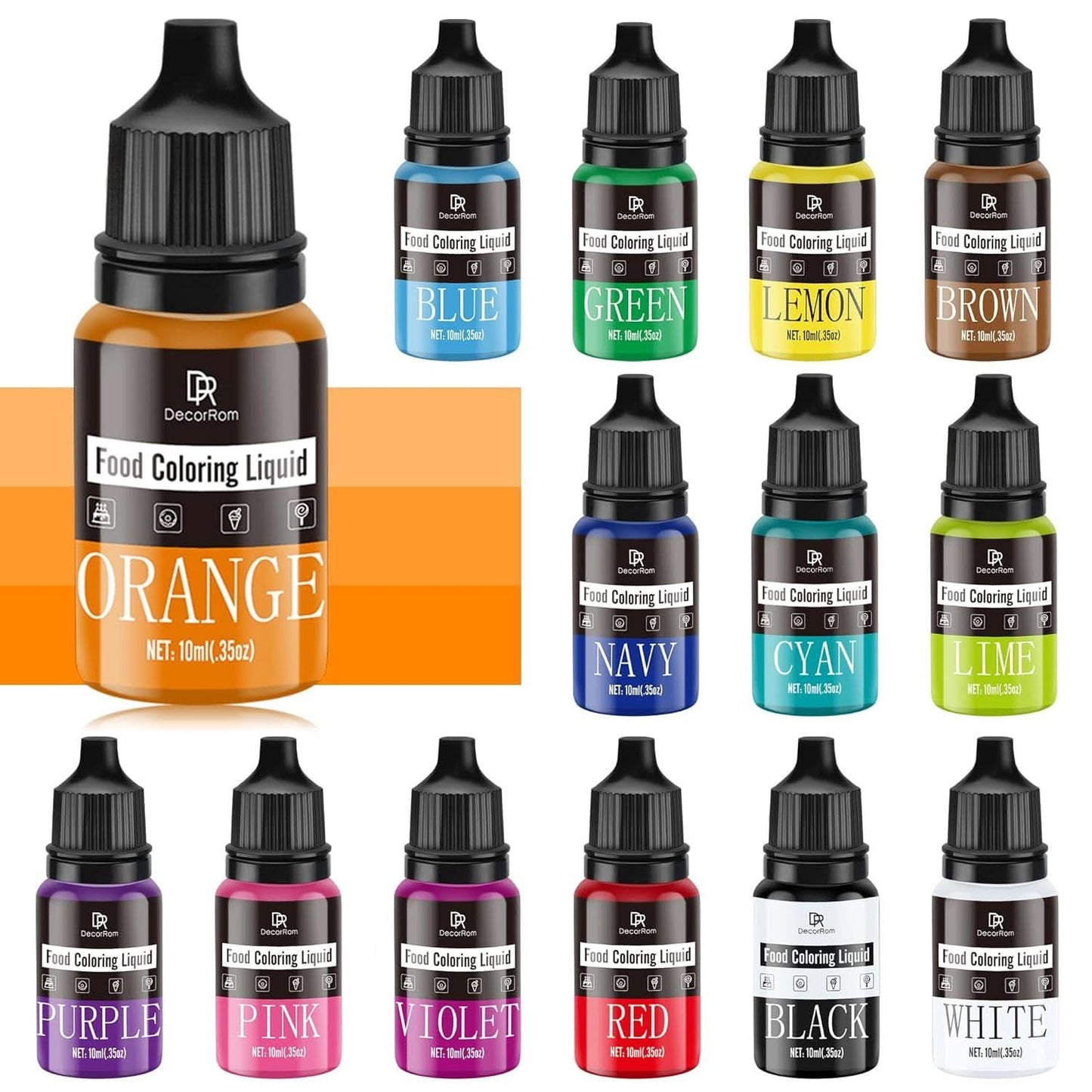 Flüssige Lebensmittelfarbe, 10 ml Naty Shop 10 ml (Set mit 14 Stück)