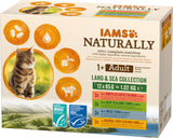 IAMS Natürliches Nassfutter für Katzen in Soße – Hochwertiges Fleisch- und Fischnassfutter für erwachsene Katzen, Land & Sea Collection, 12 x 85 g