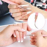 6 Stück Liner Nailart Pinsel Nageldesign Pinsel Set Dünn Acryl Nagelpunkt-Zeichenwerkzeug Nägel Dünne Nagelpinsel Set Für Lange Linien, Dünne Details, Feines Zichnen 5/7/9/11/15/25 Mm (Rosa)