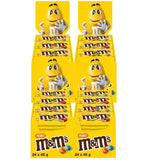 M&M's Erdnuss-Schokoladen-Großpackung, 24 x 45 g Schokoladen-Linsen mit Erdnussgeschmack, Schokoladengeschenk (1080 g), ideal als Leckerbissen zum Thema Fußball