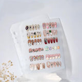 A5-Nagel-Organizer-Set mit Klammerverschluss und herausnehmbaren Blättern – stabile, durchsichtige Box + 6 Klebepads und abnehmbares Kunst-/Klebenagel-Aufbewahrungsbuch – ideal für Aufbewahrung und Präsentation