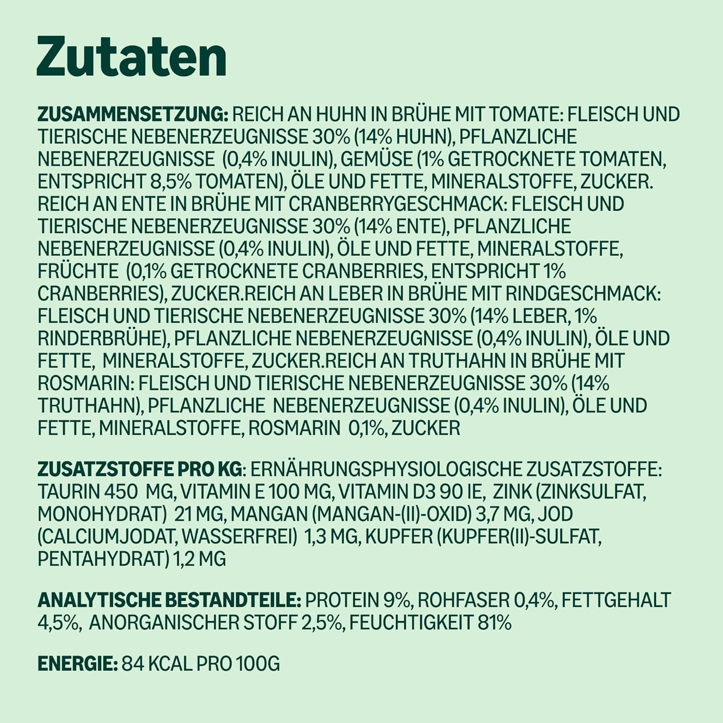 Getreidefreies Nassfutter für Katzen von Amazon für ausgewachsene Katzen, Fleischauswahl in Brühe, 4,76 kg, 56 Packungen à 85 g (ehemals lebenslang)