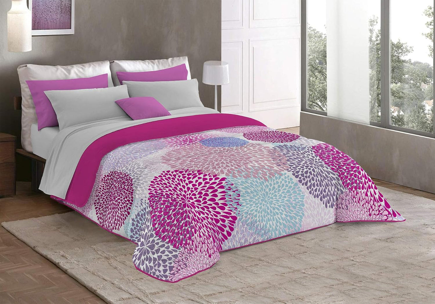 Fantasy T-Fa-Hypnotic-1P Winterdecke, Mikrofaser, Hypnotic, 170 x 260 cm. Steppdecken und Steppdecken Naty Shop Soffioni 260 x 260 cm