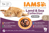IAMS Delights Land & Sea Collection Nassfutter für Katzen – Fleisch- und Fischsortiment, Multipack in Soße, Nassfutter für Katzen ab 1 Jahr, 12 x 85 g