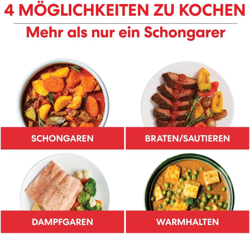 Instant Pot Superior Slow Cooker, 7,1 l Multikocher, 4 Kochfunktionen, 800 W Slow Cooker Naty Shop