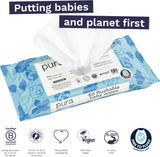 Umweltfreundliche Einweg-Babytücher für empfindliche Babyhaut, 70 Tücher (1 Packung), 99 % Wasser, 100 % plastikfrei, für empfindliche Haut, die zu Ekzemen neigt, bei Neugeborenen, biologisch abbaubar, vegan