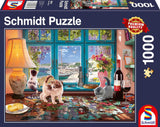 Schmidt Spiele 58344 Am Puzzletisch, 1000 Teile Puzzle Puzzle Naty Shop Standardtitel