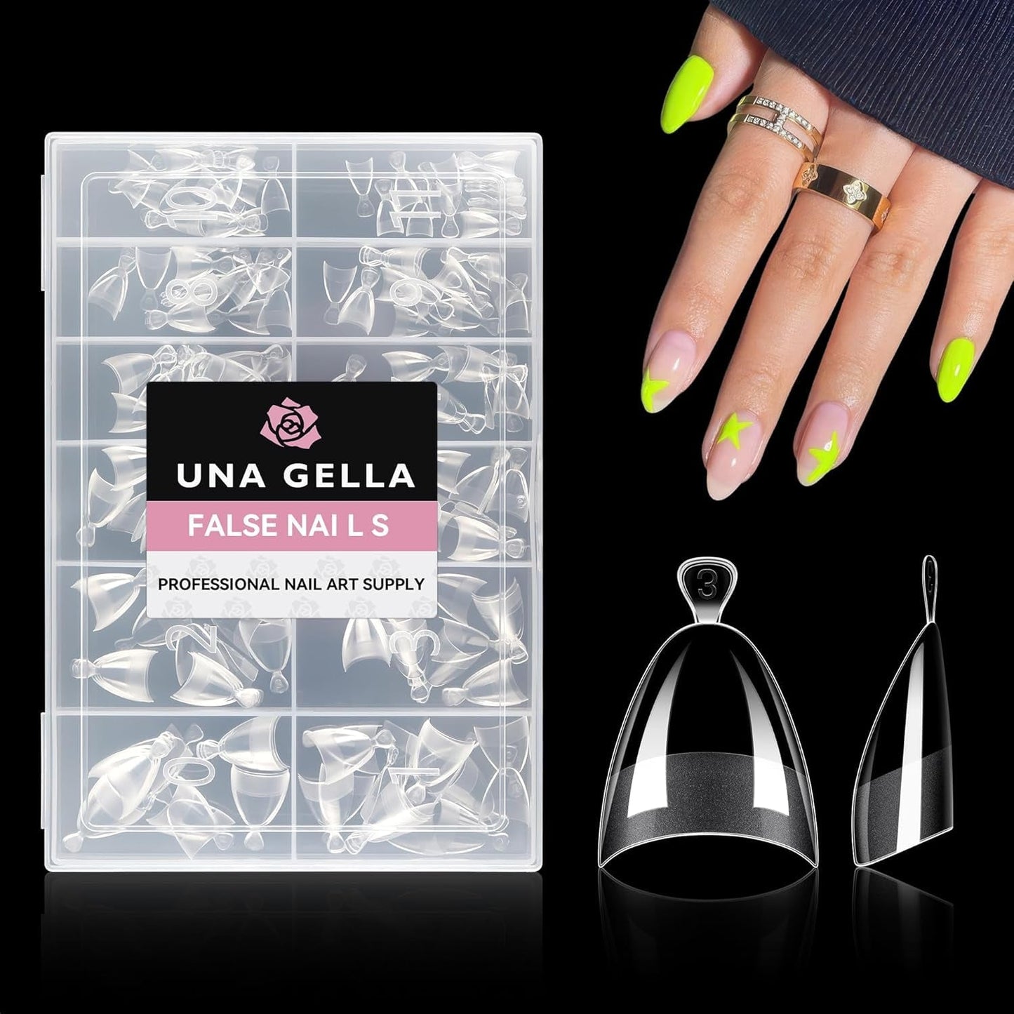 Ballerina-Gel-Nagelspitzen, 216 Stück, 12 Größen, weiche Gel-Nagelspitzen, vollständige Abdeckung, Nagelverlängerungs-Set, halbmatt, DIY, Heimkunst