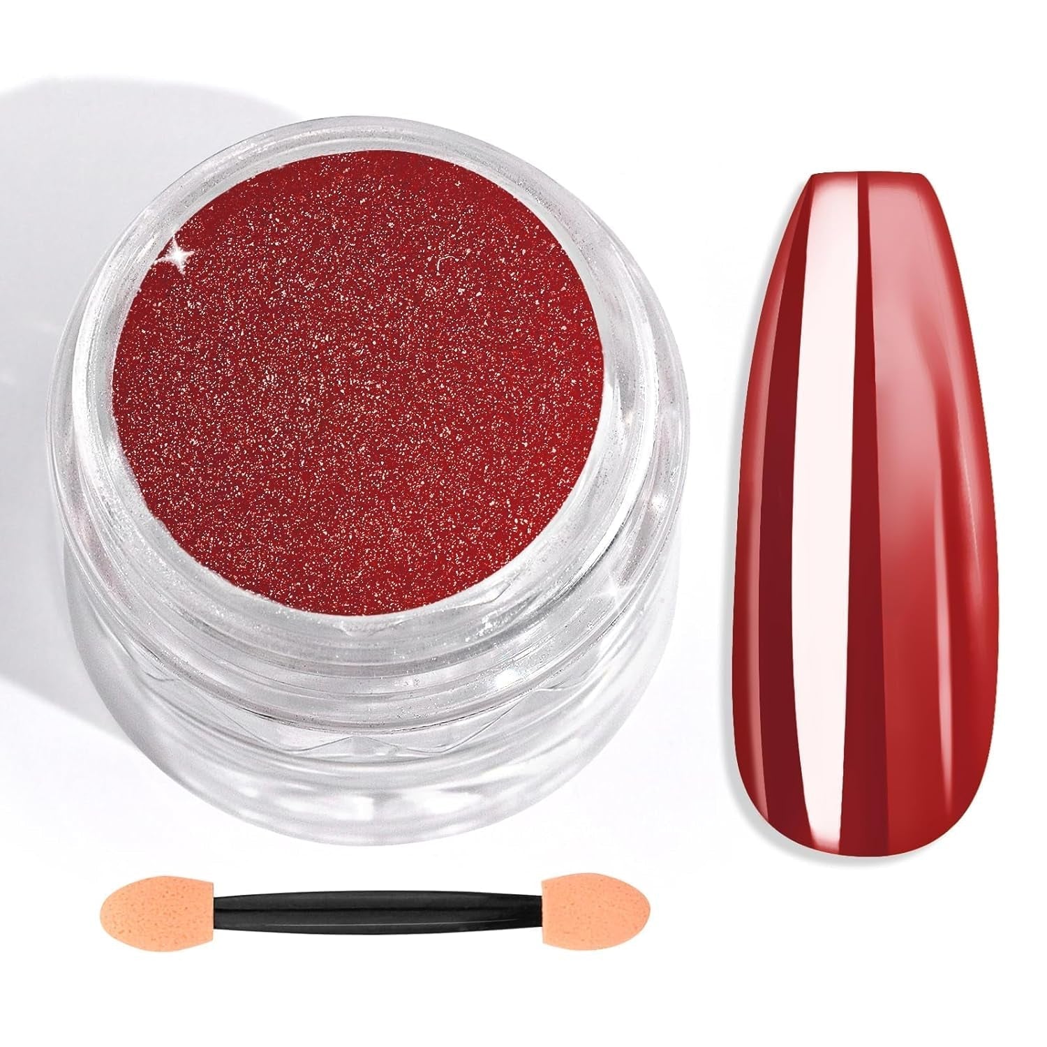 Saviland Chrom-Nagelpulver-Set – rosa Laser-Chrom-Nagelpulver mit Spiegeleffekt, Laser-Nagelkunst, Nagel-Glitzer-Maniküre-Dekorationspulver mit Schwammstäbchen, Nagel-Glitzer-Puder-Nagelstudio
