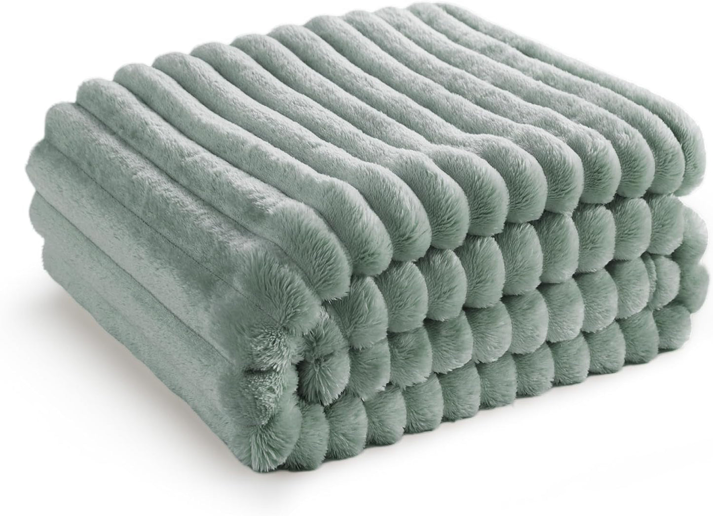 BEDSURE Salbeigrüne Fleece-Überwurfdecke für Sofa – superweiche, gemütliche Decken für Frauen, süße kleine Decke für Mädchen, 127 x 152 cm große Betten und Decken. Besuche den BEDSURE-Store Greetings Throw (50" x 60")