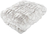 Lavish Home Übergroße Gerüste Kunstfelldecke, 152,4 x 203,2 cm, Jacquard-Kunstfell, Queen-Size-Überwurf für Betten und Sofas, Grau Lavish Home Betten und Decken Grau