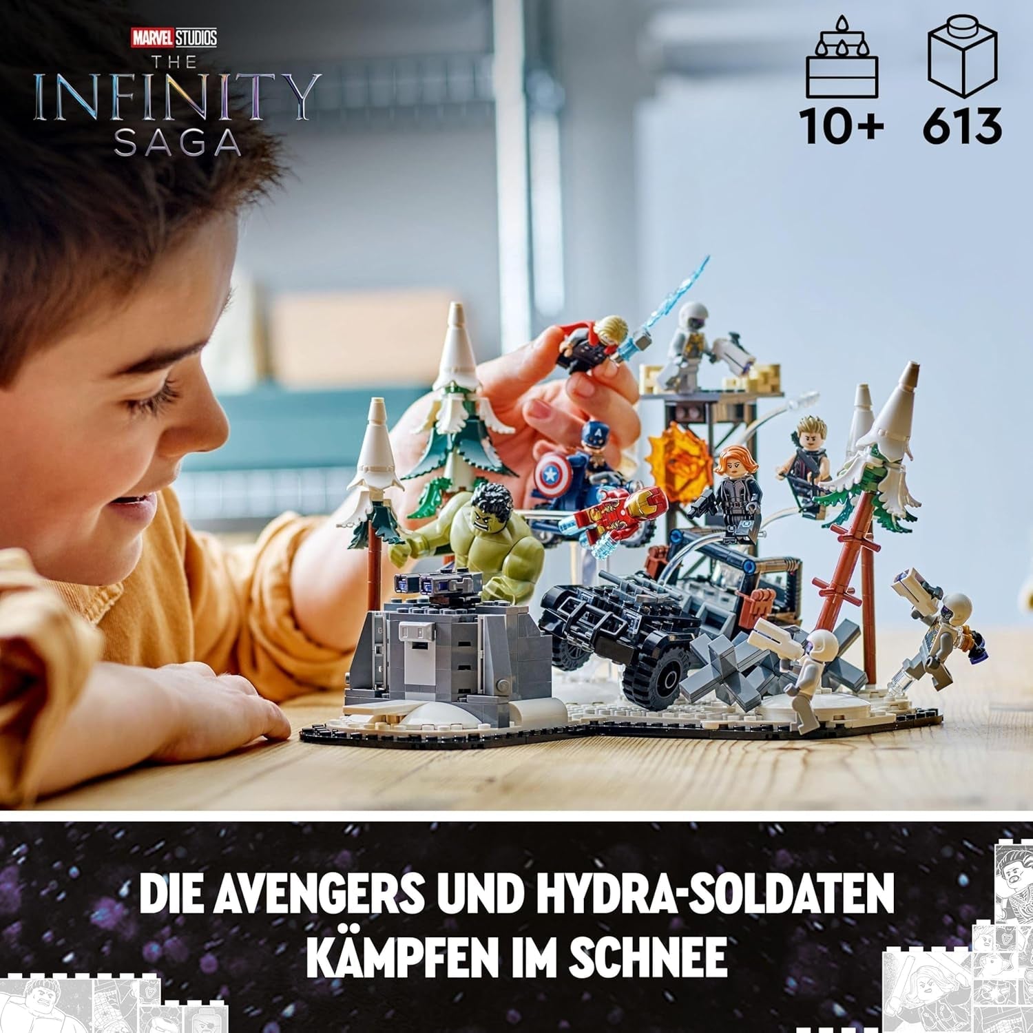 LEGO Marvel Avengers Assemble: Age of Ultron, Bau- und Spielset mit 8 Minifiguren von Superhelden wie Thor, Hulk und Iron Man, Bauspielzeug für Jungen und Mädchen, Abenteuerset 76291 Bausets Besuchen Sie den LEGO-Store